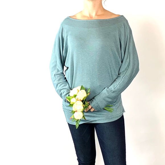 Caslon Tops - Caslon Light Blue Batwing Knit Top Large